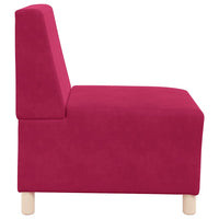 Divano componibile senza braccioli-Sofa Modulare-Divanetto rosso vino 55 cm in velluto