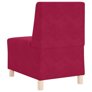Divano componibile senza braccioli-Sofa Modulare-Divanetto rosso vino 55 cm in velluto