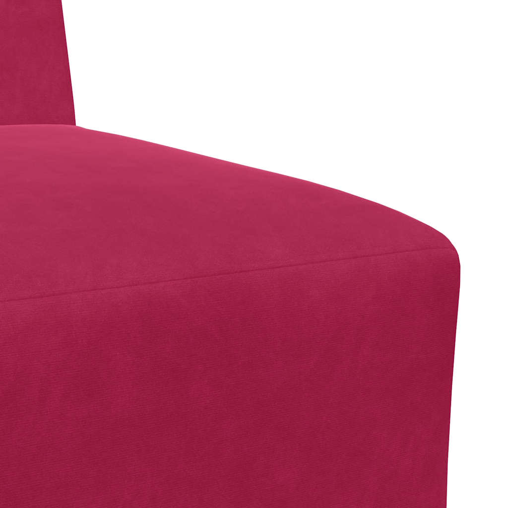 Divano componibile senza braccioli-Sofa Modulare-Divanetto rosso vino 55 cm in velluto
