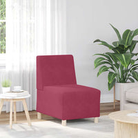 vidaXL Divano componibile senza braccioli rosso vino 55 cm in velluto