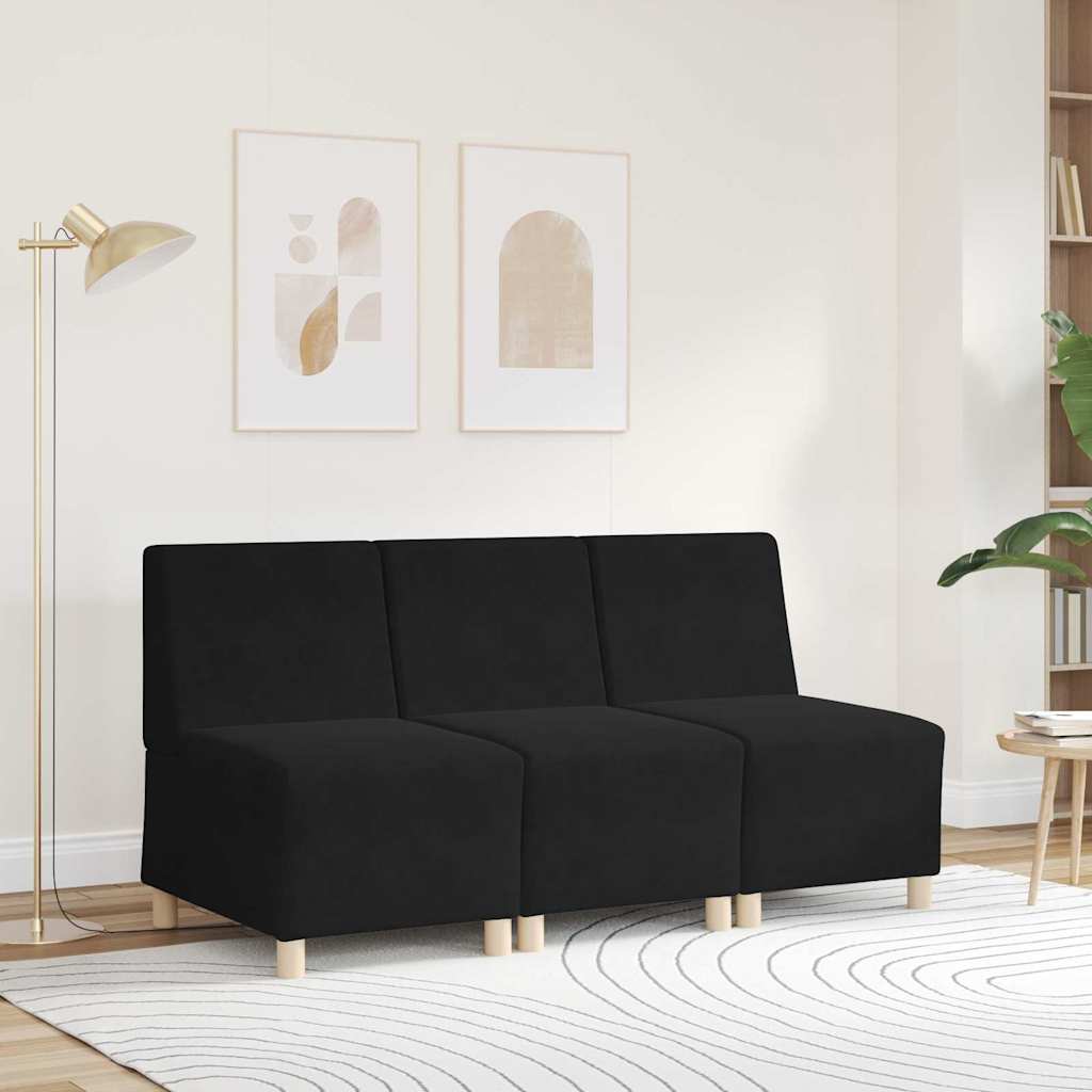 vidaXL Divano Sedia senza Braccioli Nero 55 cm Velluto