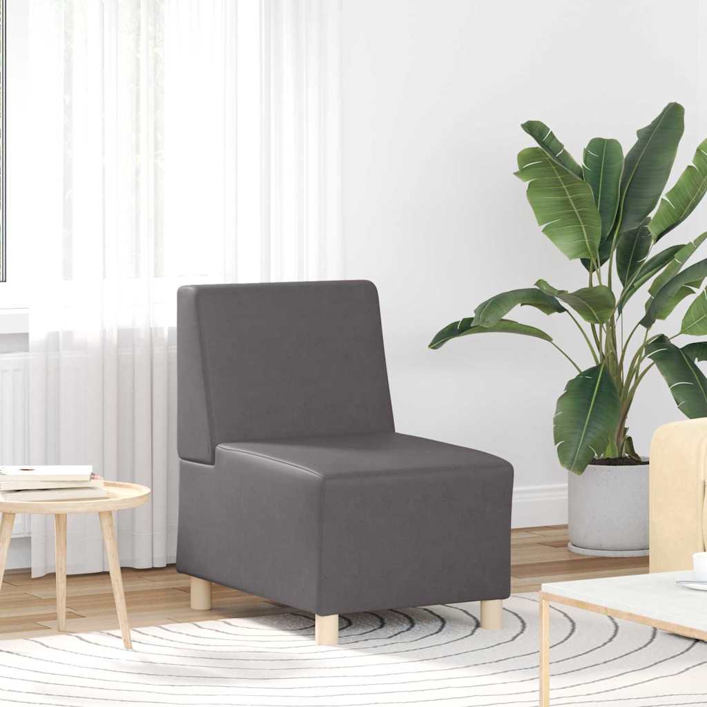 vidaXL Divano Sedia senza Braccioli Grigia 55 cm in Similpelle