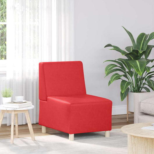 vidaXL Divano Sedia senza Braccioli Rosso 55 cm in Similpelle