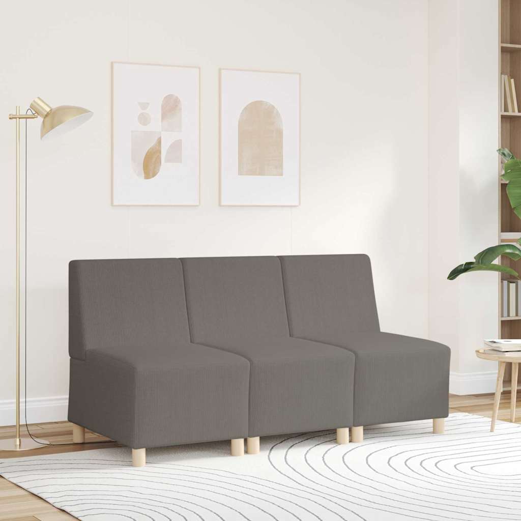 Divano Modulare Senza Braccioli-Sofa Modulare-Divanetto  Grigio chiaro