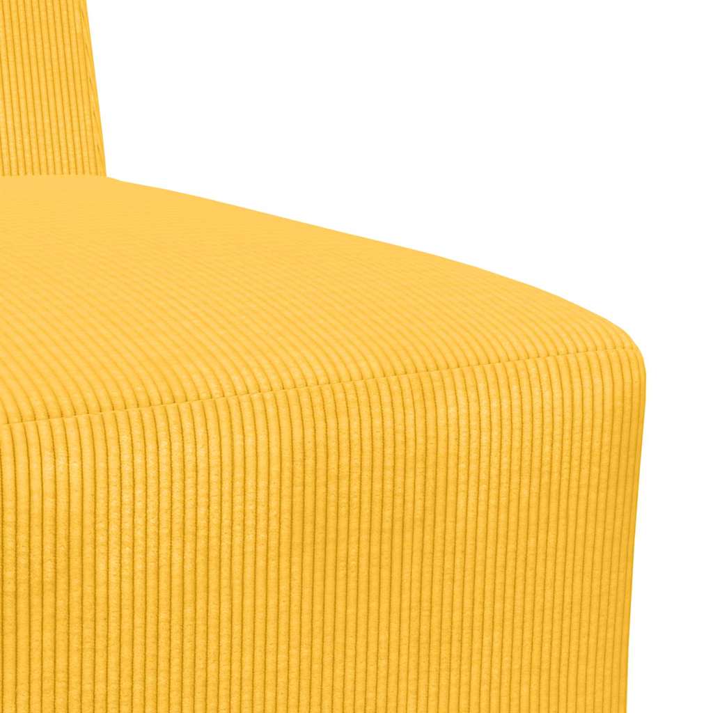 vidaXL Divano Sedia senza Braccioli Giallo Chiaro 55 cm in Tessuto di Velluto a Coste