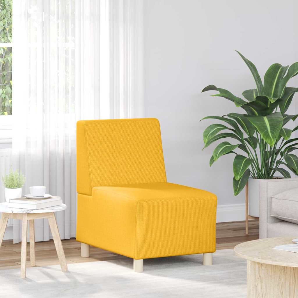vidaXL Divano Sedia senza Braccioli Giallo Chiaro 55 cm in Tessuto di Velluto a Coste