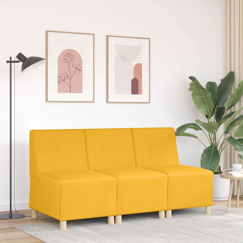 vidaXL Divano Sedia senza Braccioli Giallo Chiaro 55 cm in Tessuto di Velluto a Coste