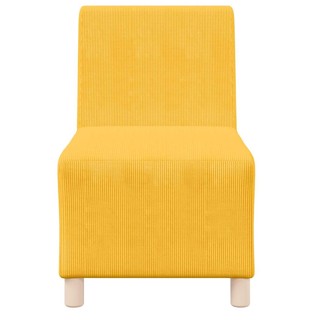 vidaXL Divano Sedia senza Braccioli Giallo Chiaro 55 cm in Tessuto di Velluto a Coste