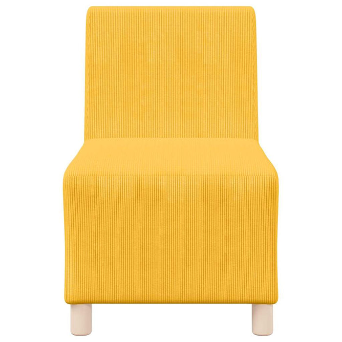 vidaXL Divano Sedia senza Braccioli Giallo Chiaro 55 cm in Tessuto di Velluto a Coste