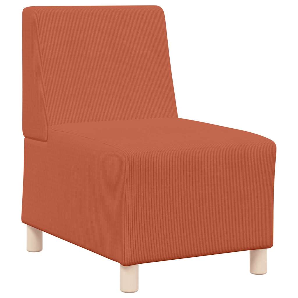 vidaXL Divano Sedia senza Braccioli Rosso Arancione 55 cm Tessuto di Velluto a Coste