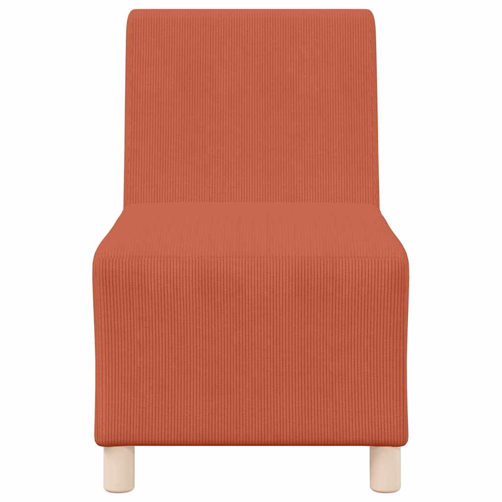vidaXL Divano Sedia senza Braccioli Rosso Arancione 55 cm Tessuto di Velluto a Coste