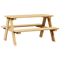 vidaXL Tavolo per Bambini con Panche IRUN 90x79,5x50 cm Legno Massello
