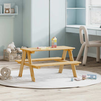 Tavolo per Bambini con Panche IRUN 90x79,5x50 cm Legno Massello 42000163