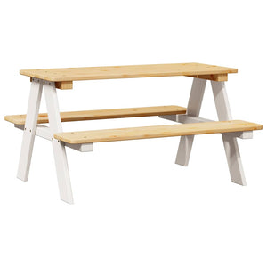 Tavolo per Bambini con Panche IRUN 90x79,5x50 cm Legno Massello