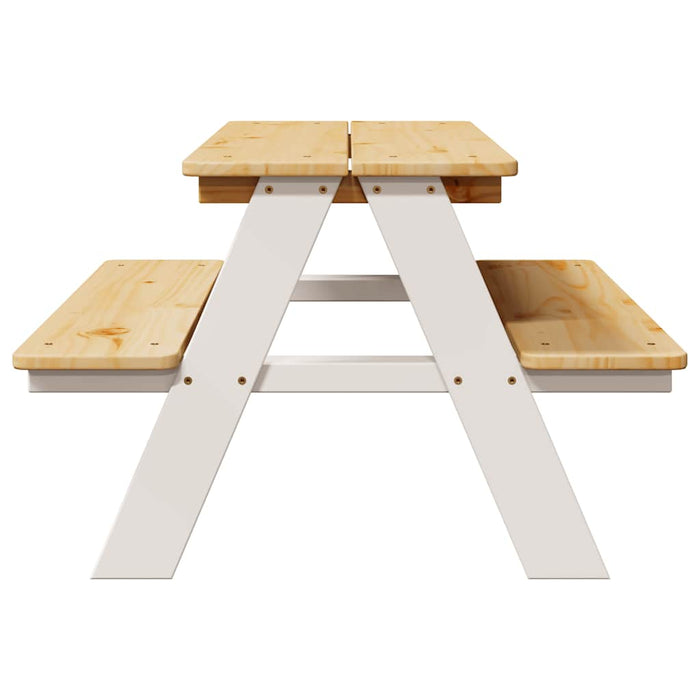 Tavolo per Bambini con Panche IRUN 90x79,5x50 cm Legno Massello 42000164