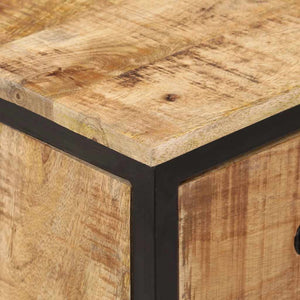 vidaXL Credenze 2 pz 70x35x70 cm in Legno Massello di Mango Grezzo