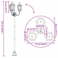 Posto Luce da Giardino Verde scuro Alluminio e Vetro 42000339