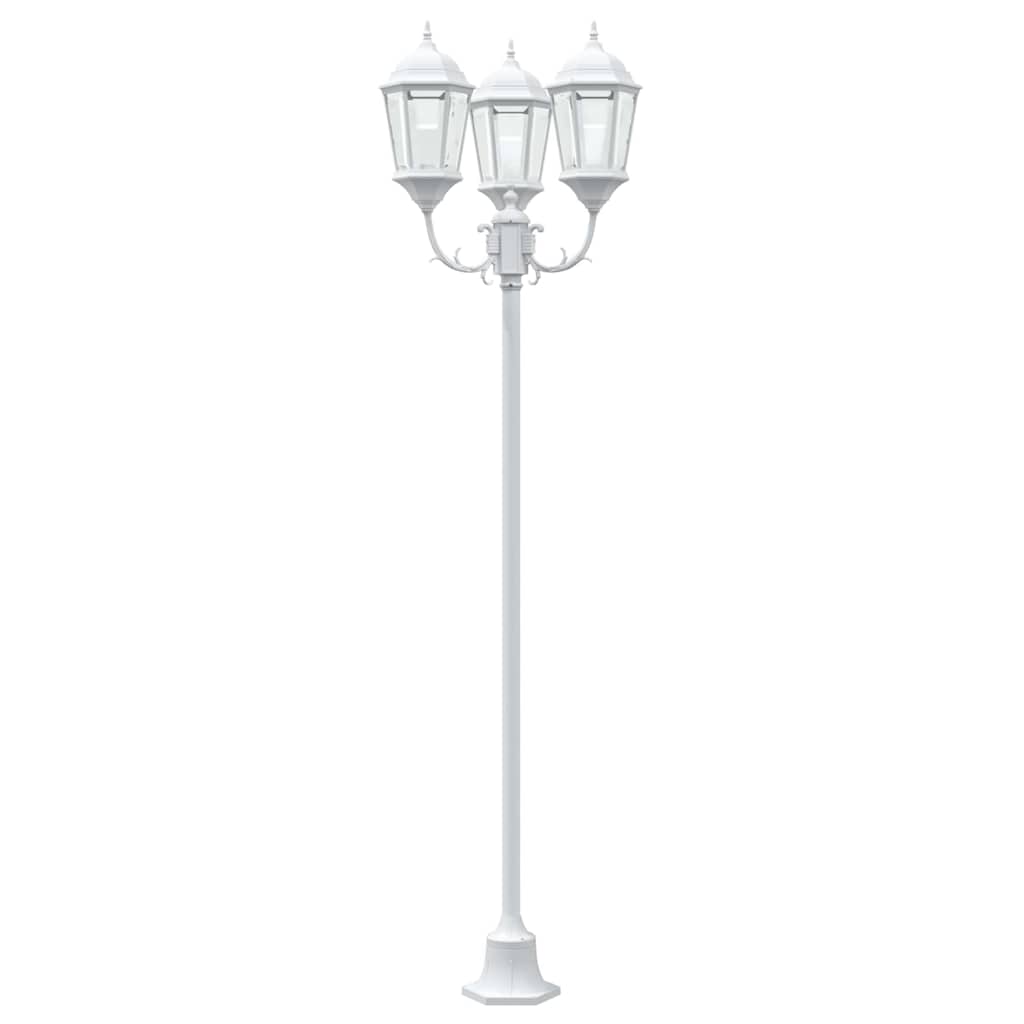 Posto Luce da Giardino Bianco Alluminio e Vetro 42000340