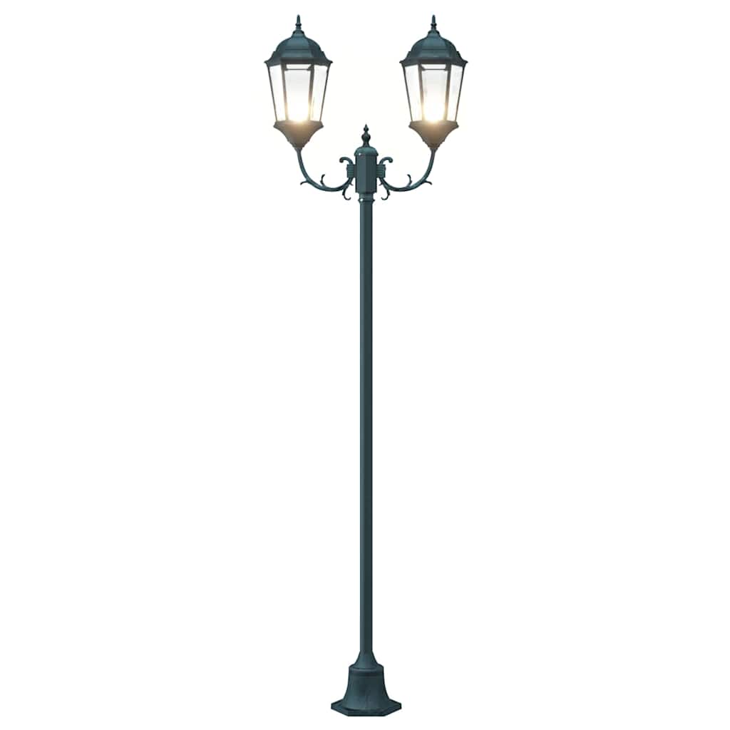 Posto Luce da Giardino Verde Scuro Alluminio e Vetro 42000342