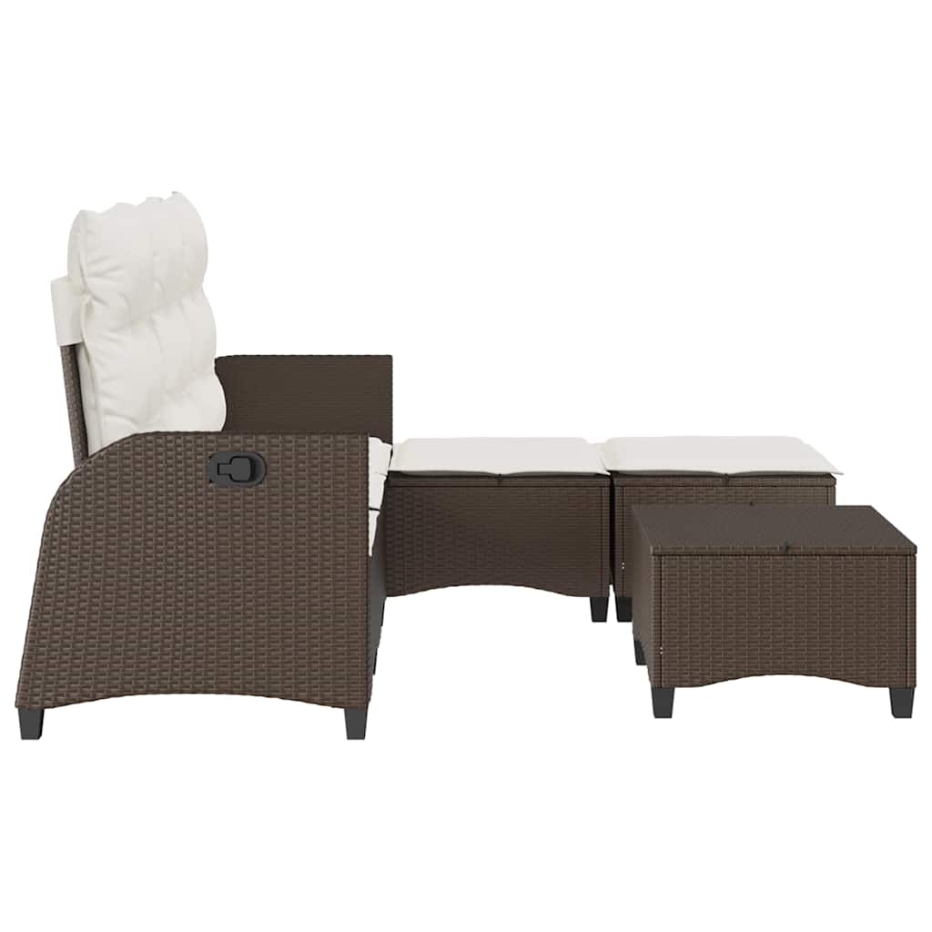 Set Divani da Giardino 3 pz con Cuscini a L Marrone Polyrattan 3328639