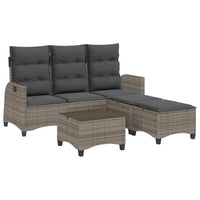 vidaXL Set Divani da Giardino 3 pz con Cuscini a L Grigio Polyrattan