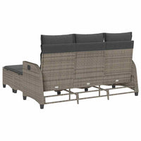 vidaXL Set Divani da Giardino 3 pz con Cuscini a L Grigio Polyrattan