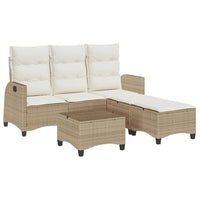 vidaXL Set Divano da Giardino 3 pz con Cuscini a L Beige in Polyrattan
