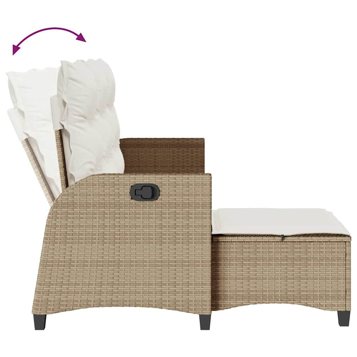vidaXL Set Divano da Giardino 3 pz con Cuscini a L Beige in Polyrattan