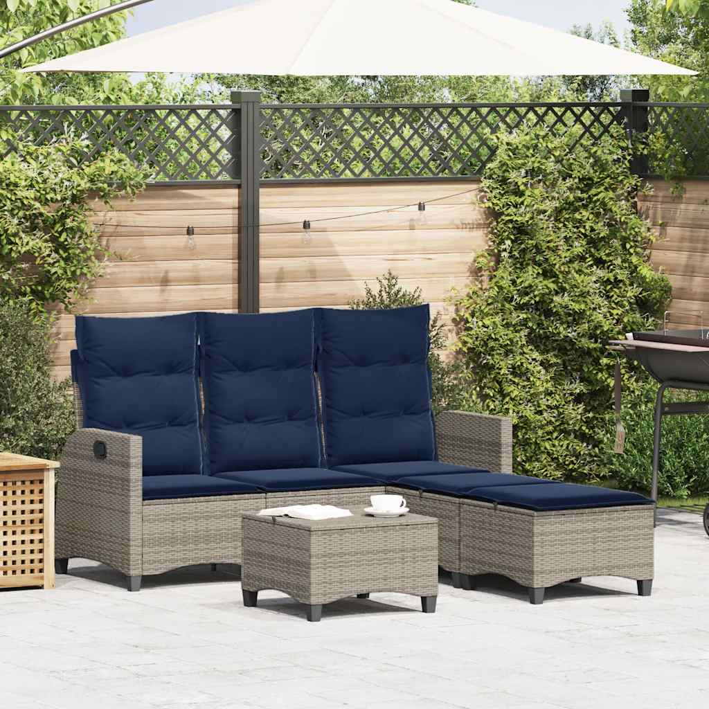 Set Divani da Giardino 3 pz con Cuscini a Forma di L Polyrattan 3328644