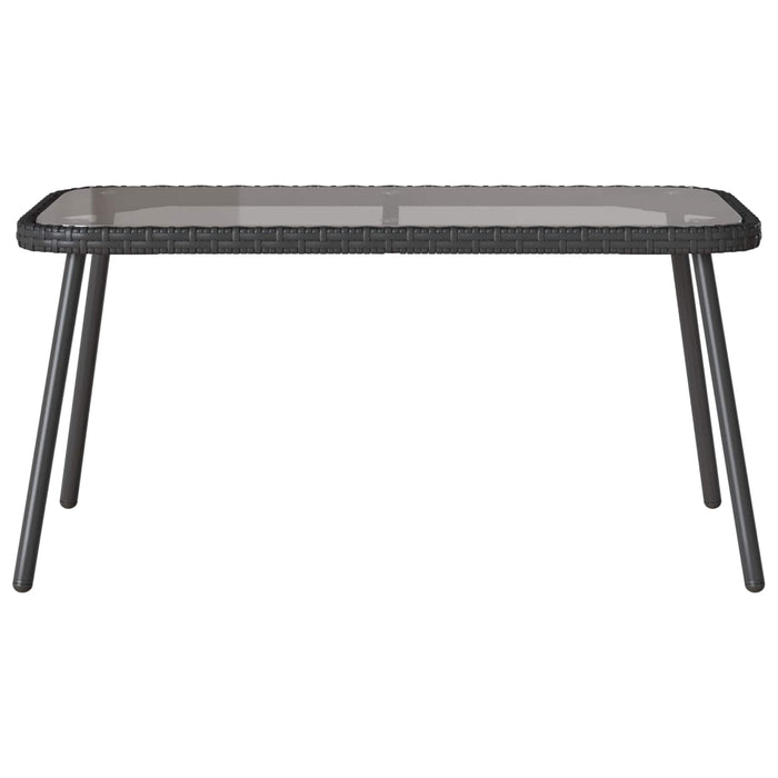 Set Divano da Giardino con cuscino 2 pz-Sofa da Giardino-Divanetto da esterno Nero polyrattan