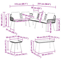 Set Divano da Giardino 4 pcs Naturale polyrattan 3328651