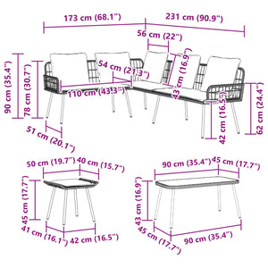 Set Divano da Giardino 4 pcs Naturale polyrattan 3328651