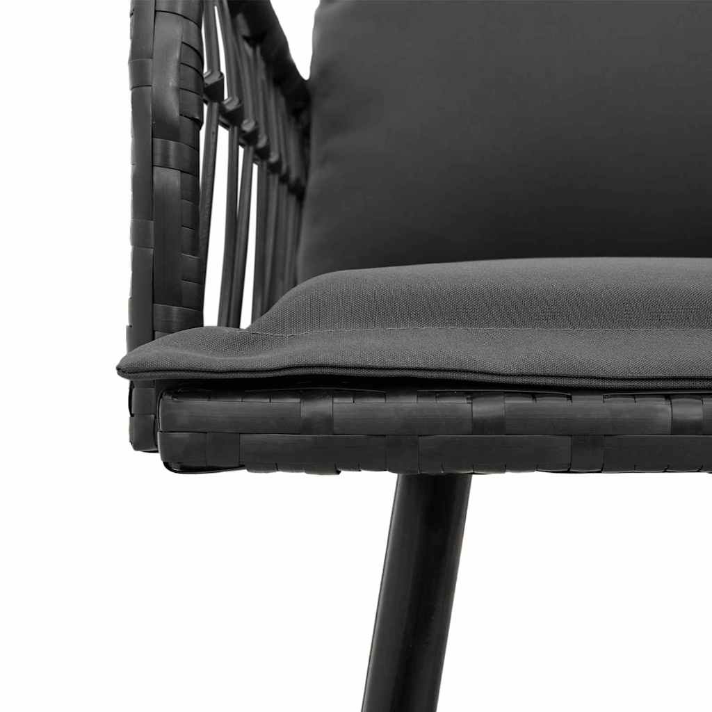 Set Divano da Giardino 2 pz-Sofa da Giardino-Divanetto da esterno Nero polyrattan