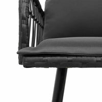 Set Divano da Giardino 2 pz-Sofa da Giardino-Divanetto da esterno Nero polyrattan