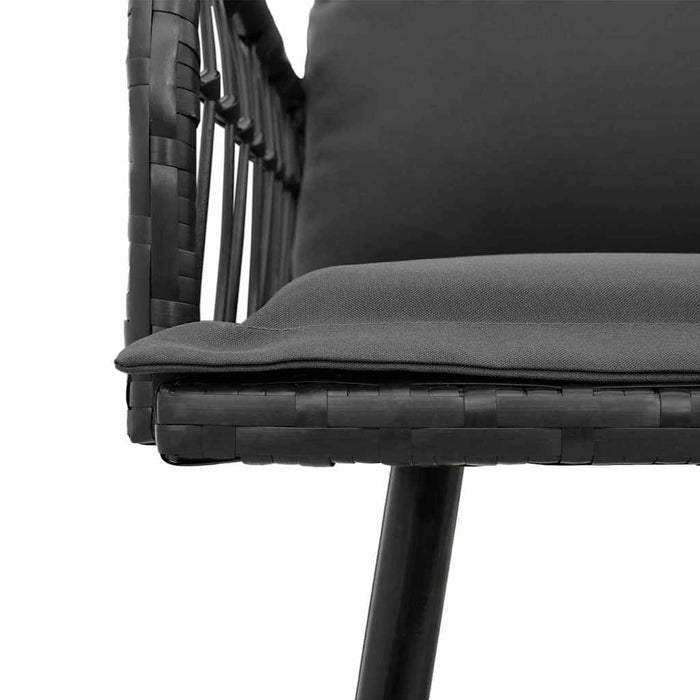 Set Divano da Giardino 2 pz-Sofa da Giardino-Divanetto da esterno Nero polyrattan