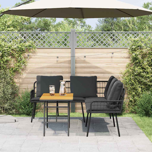 Set Divano da Giardino 2 pz-Sofa da Giardino-Divanetto da esterno Nero polyrattan