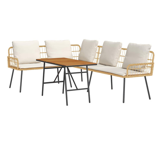 Set Divano da Giardino 2 pz-Sofa da Giardino-Divanetto da esterno Beige polyrattan