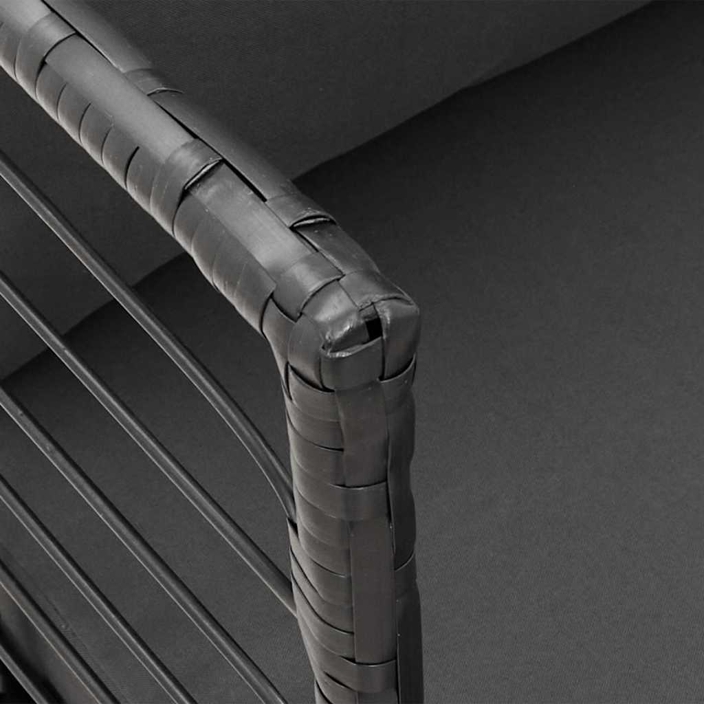 vidaXL Sedie da Giardino con Cuscini 2 pz Nere in Polyrattan