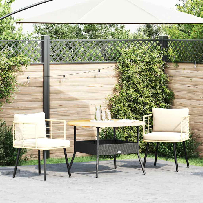 Sedie da Giardino 2pz con Cuscini Naturale in Polyrattan 3328657