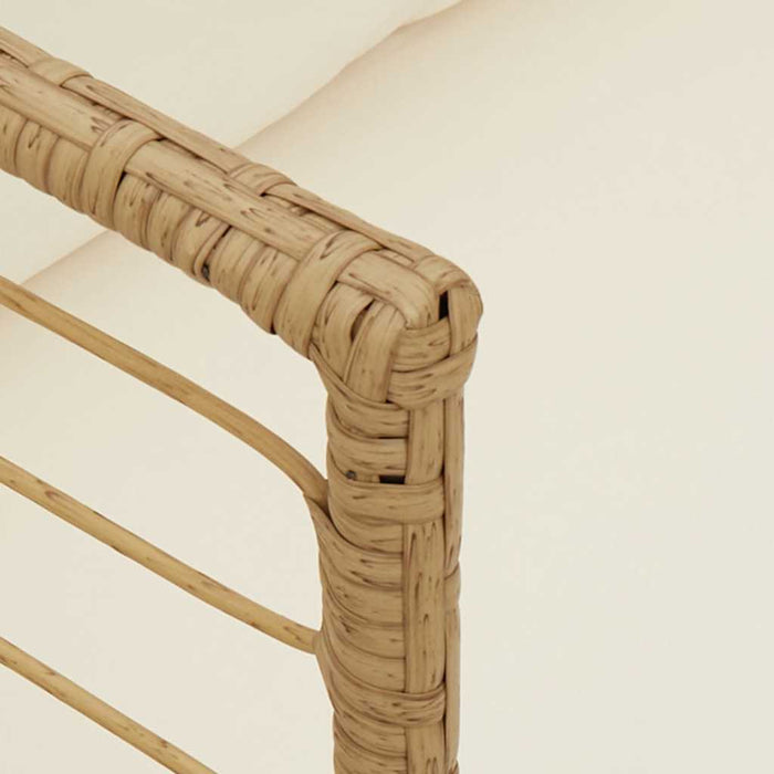 vidaXL Sedie da Giardino 2pz con Cuscini Naturale in Polyrattan