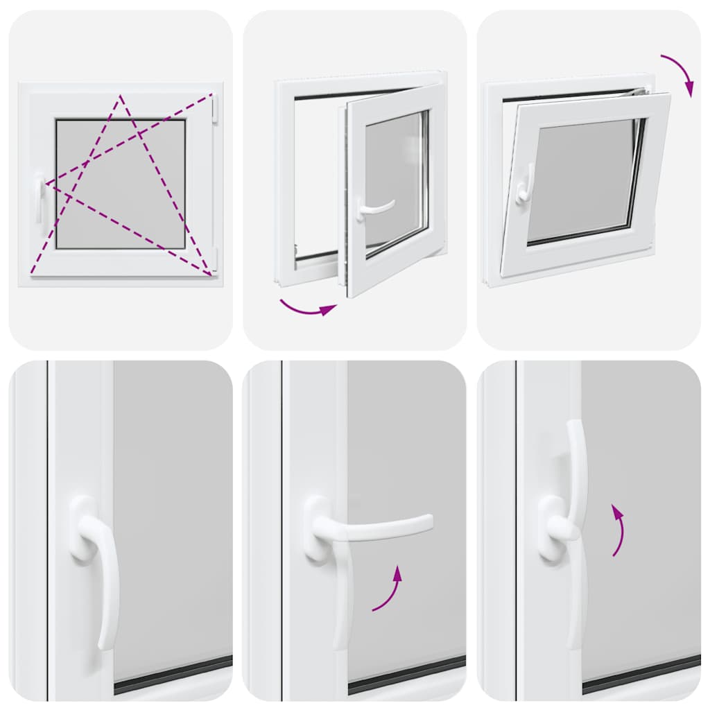 Finestra per cantina "RISOR" 50x50 cm anta ribalta DIN destra bianca