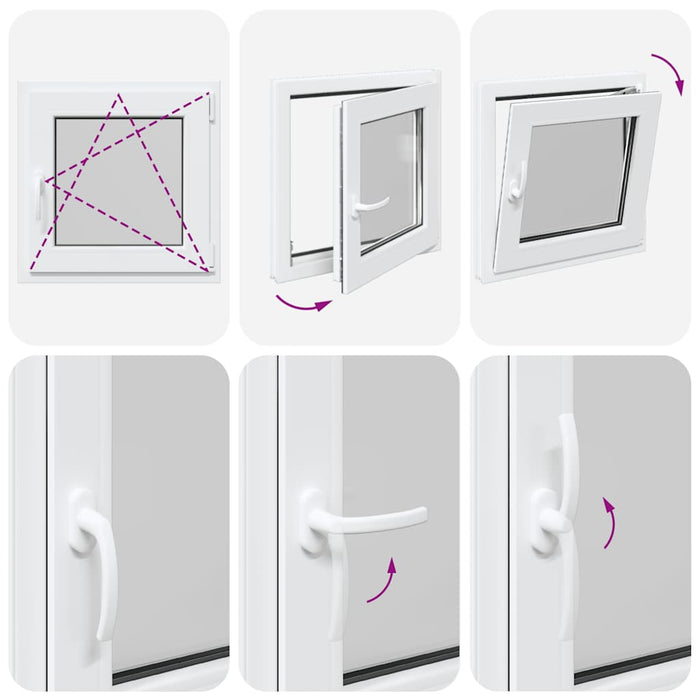 Finestra per cantina "RISOR" 50x50 cm anta ribalta DIN destra bianca