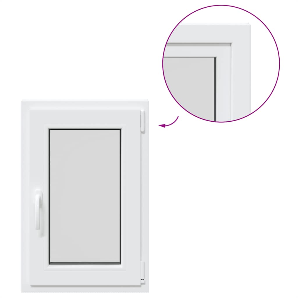 vidaXL Finestra da cantina "RISOR" 50x75 cm anta ribalta DIN destra bianca