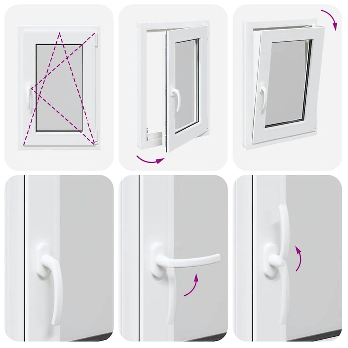 vidaXL Finestra da cantina "RISOR" 50x75 cm anta ribalta DIN destra bianca