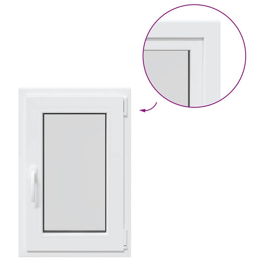 vidaXL Finestra da cantina "RISOR" 50x75 cm anta ribalta DIN sinistra bianca