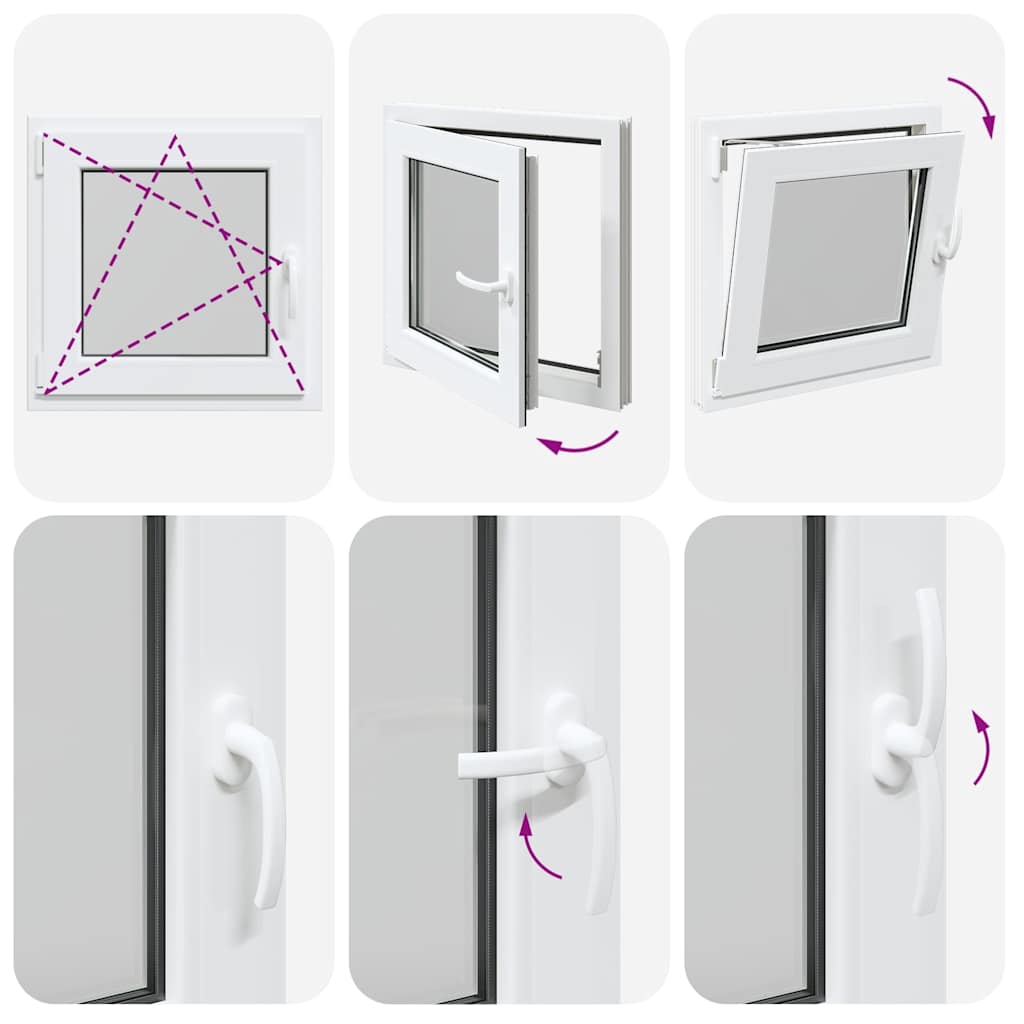 vidaXL Finestra Seminterrato RISOR 60x60 cm Anta Ribalta DIN Sinistra