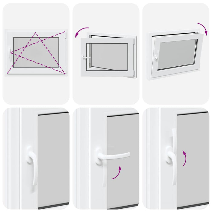 vidaXL Finestra da cantina "RISOR" 80x50 cm anta ribalta DIN destra bianca