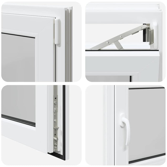 vidaXL Finestra da cantina "RISOR" 80x50 cm anta ribalta DIN destra bianca