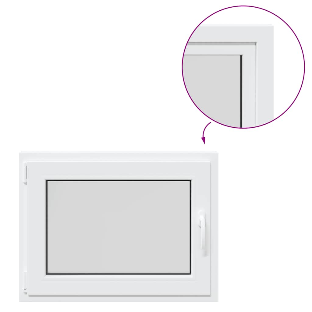 vidaXL Finestra da cantina "RISOR" 80x50 cm anta ribalta DIN sinistra bianca