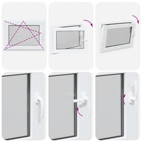 vidaXL Finestra da cantina "RISOR" 80x50 cm anta ribalta DIN sinistra bianca